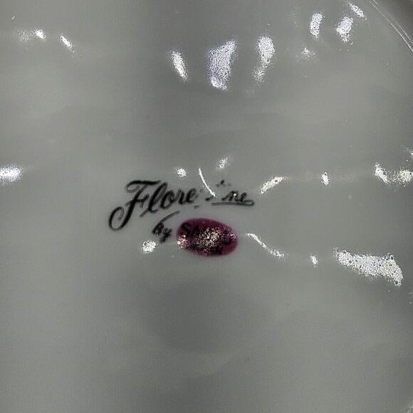 Sango Florentine Japan Round Vegetable Serving Bowl Platinum Trim Vintage - Picture 5 of 7